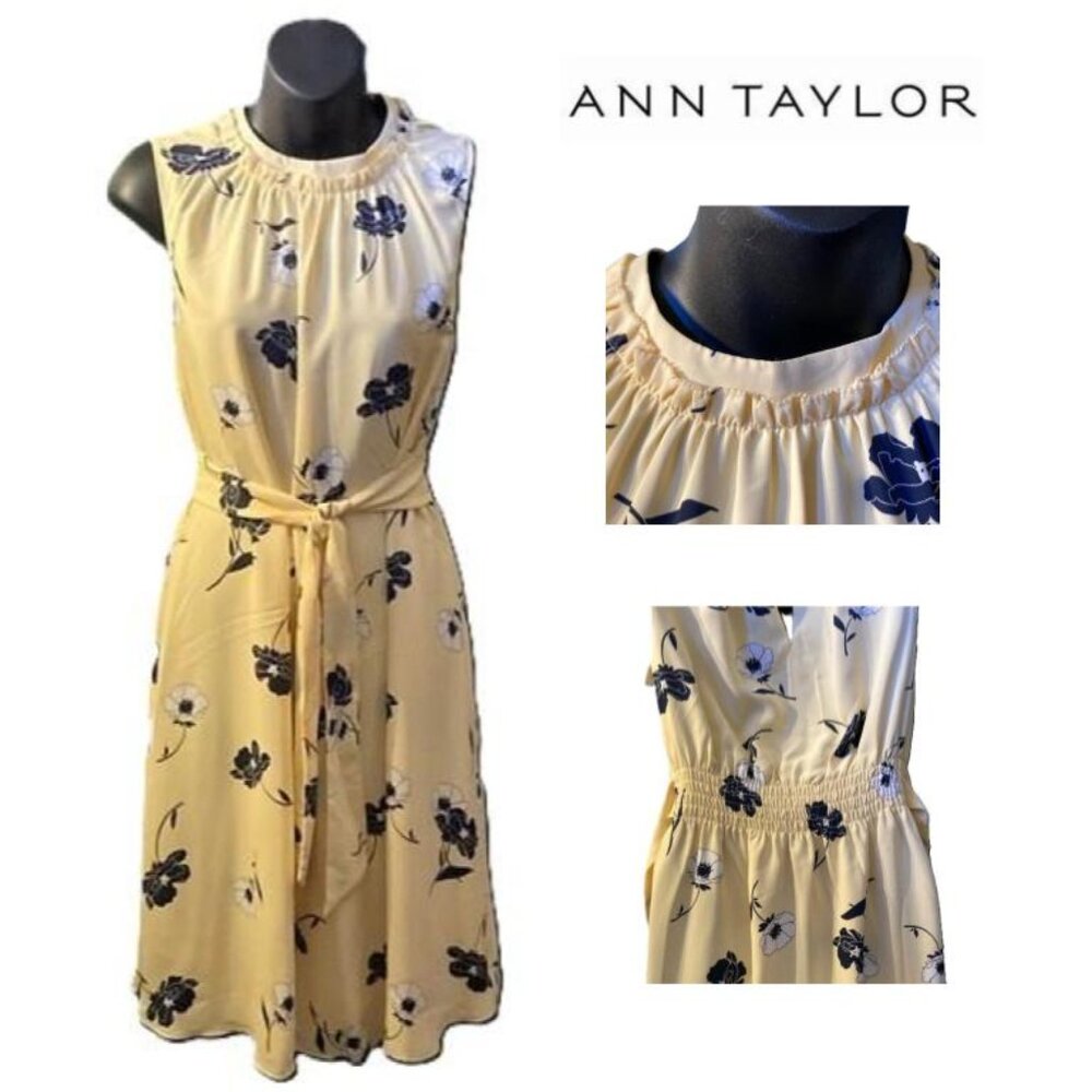 NWT • Elegant Yellow A-Line Halter Dress • XS